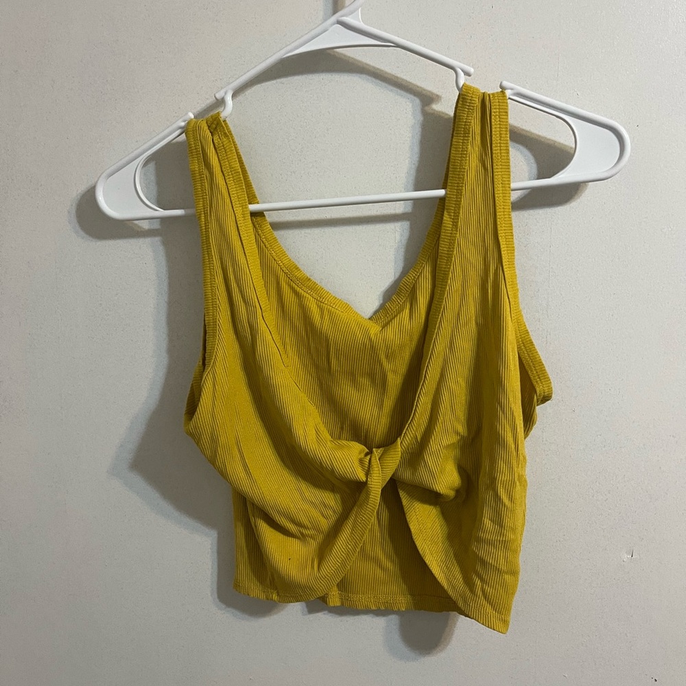 Gold Crop & Twist Tank Top